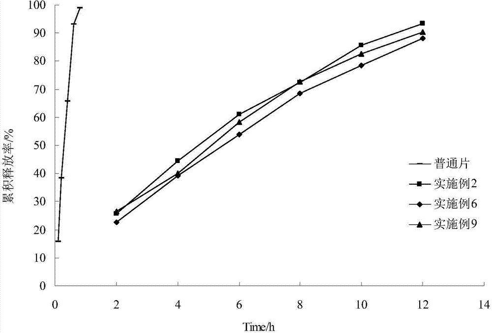 Scutellaria baicalensis total flavonoid sustained release tablet and preparation method thereof