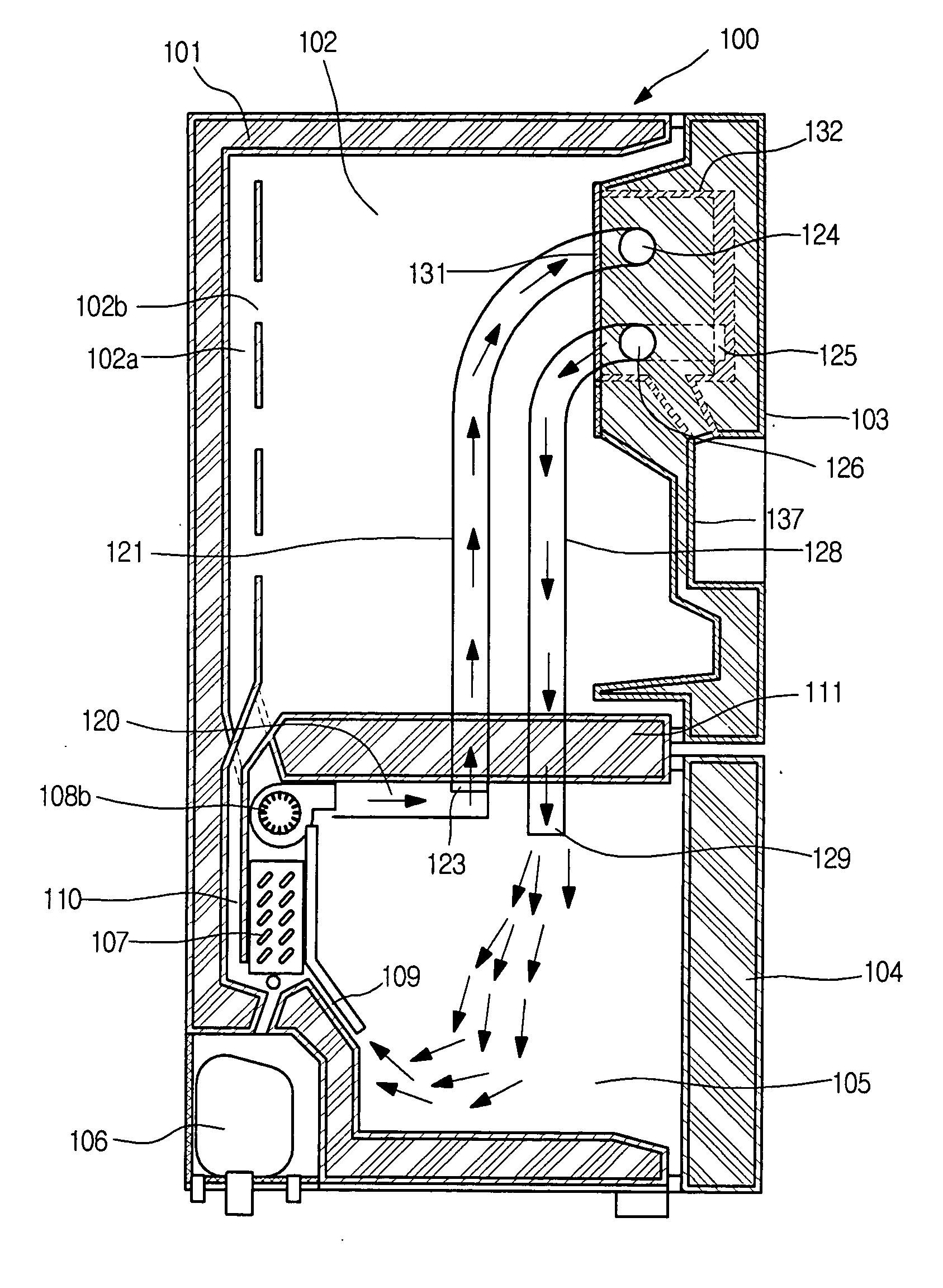 Cold air guide structure of ice-making chamber of cold chamber door