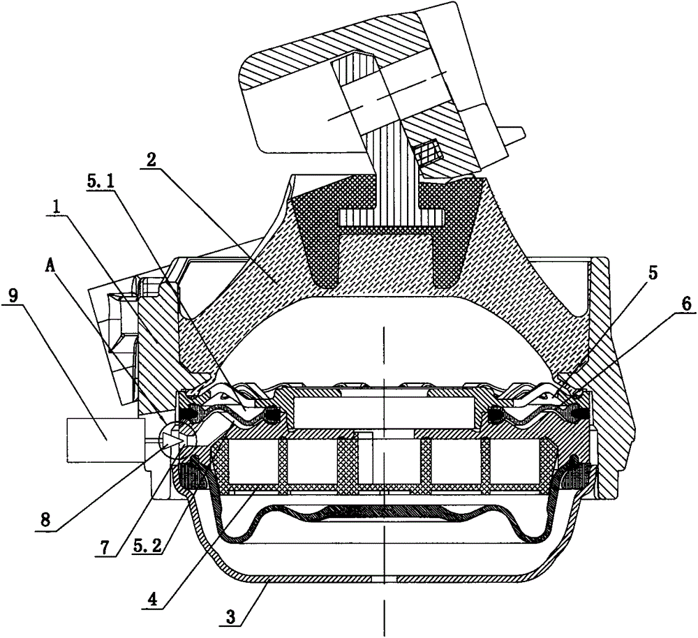 Air spring semi-active control hydraulic mount
