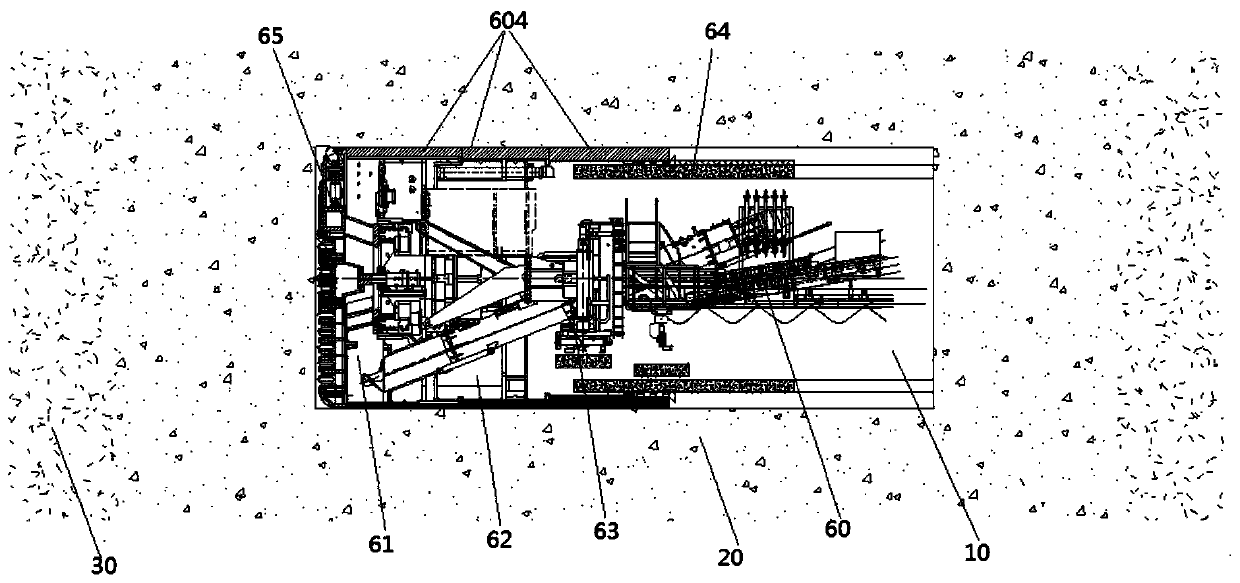 Shield grouting structure for shield excavating of water-rich sandy cobble stratum and construction method