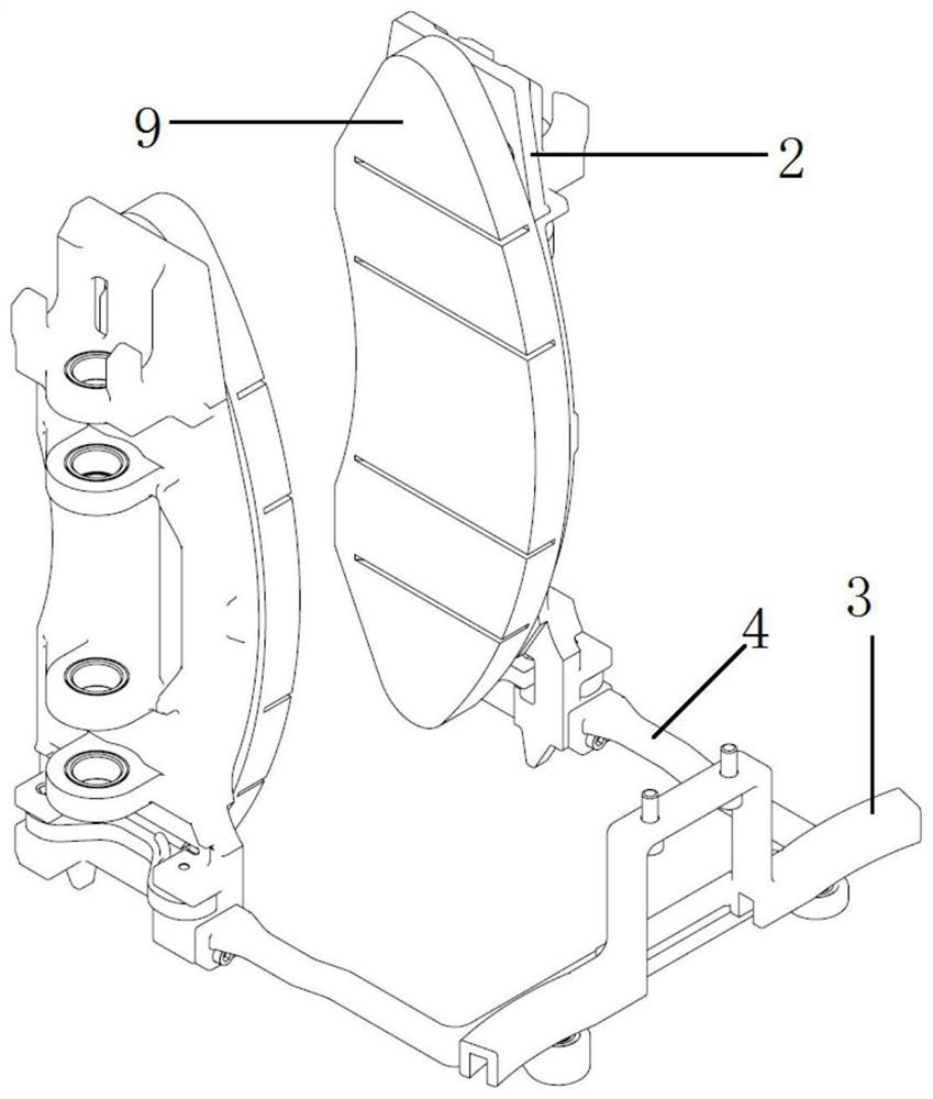 Brake pad support following anti-eccentric-wear mechanism and brake device with same