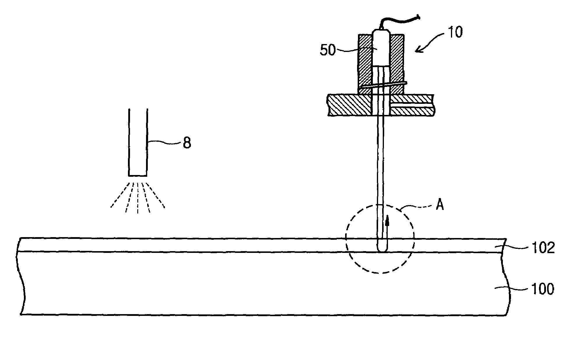 Spin etcher with thickness measuring system