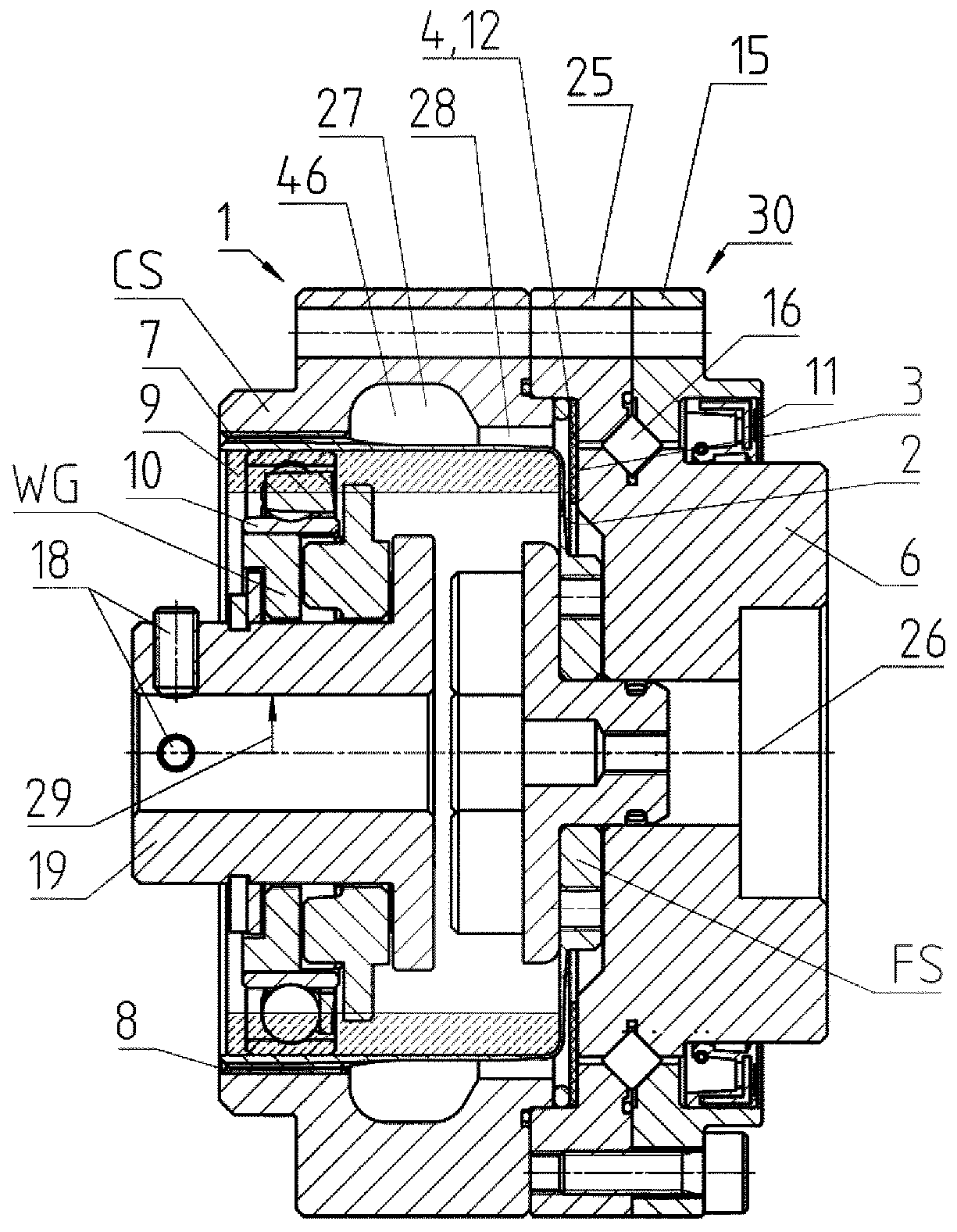 Strain wave gear mechanism with inner seal
