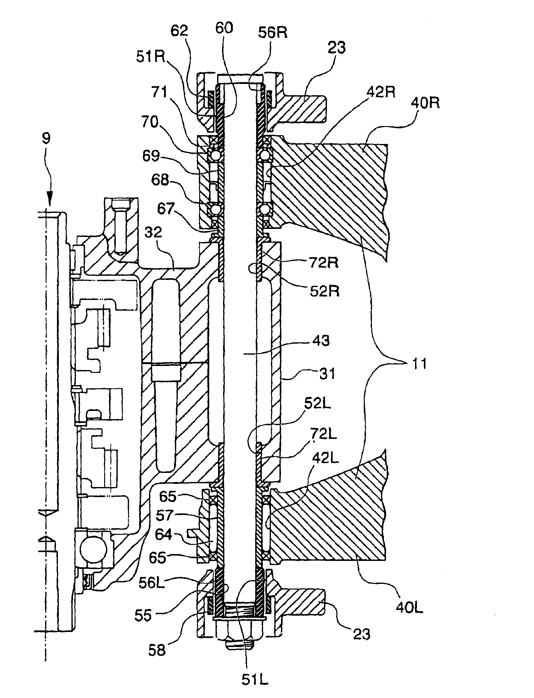 Structure of mounting rear fork in vehicle such as motorcycle
