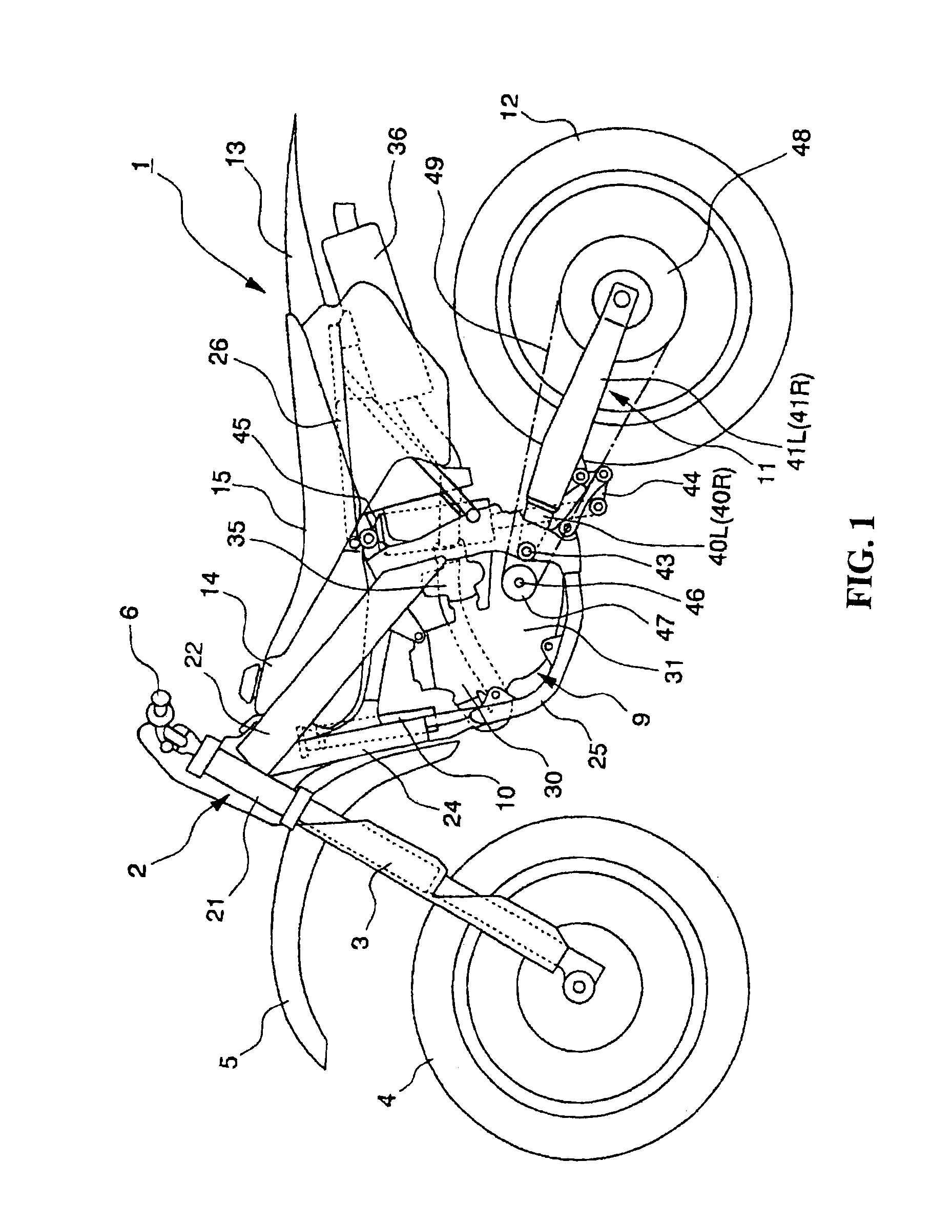 Structure of mounting rear fork in vehicle such as motorcycle