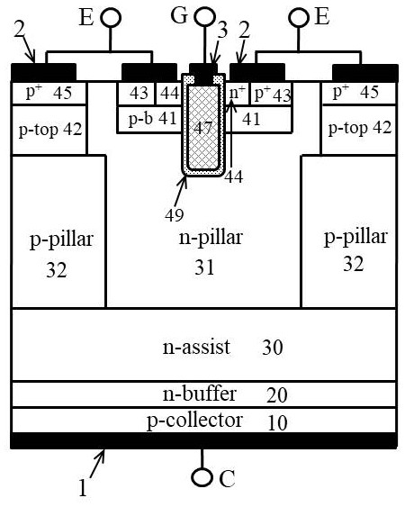 Trench gate super-junction IGBT containing high-resistance p-top region