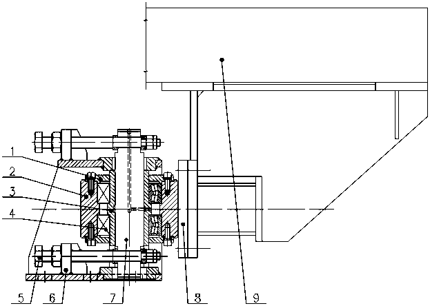 Mechanical adjusting type centering wheel device for stepping type heating furnace bottom