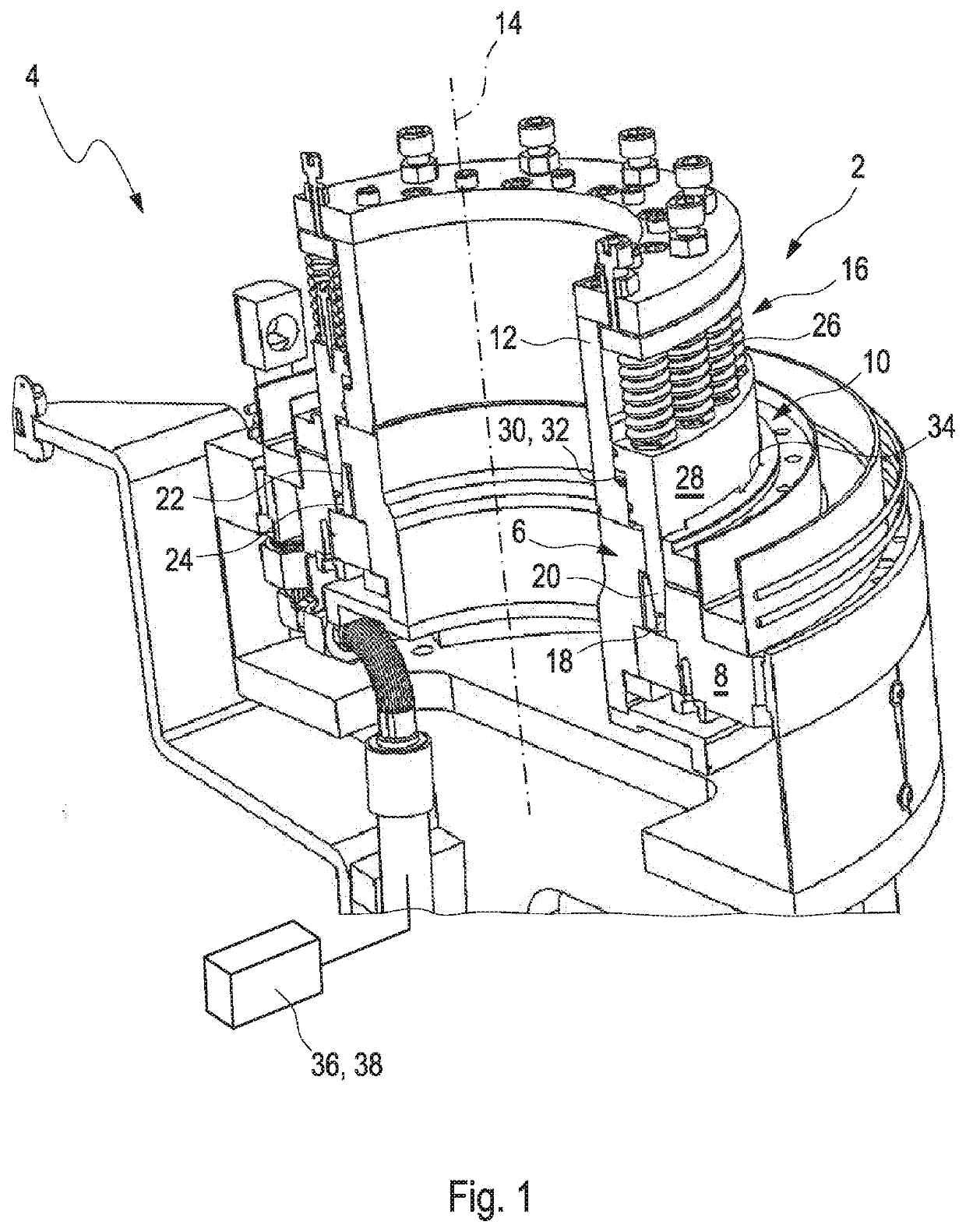 Securing device and method for operating a securing device