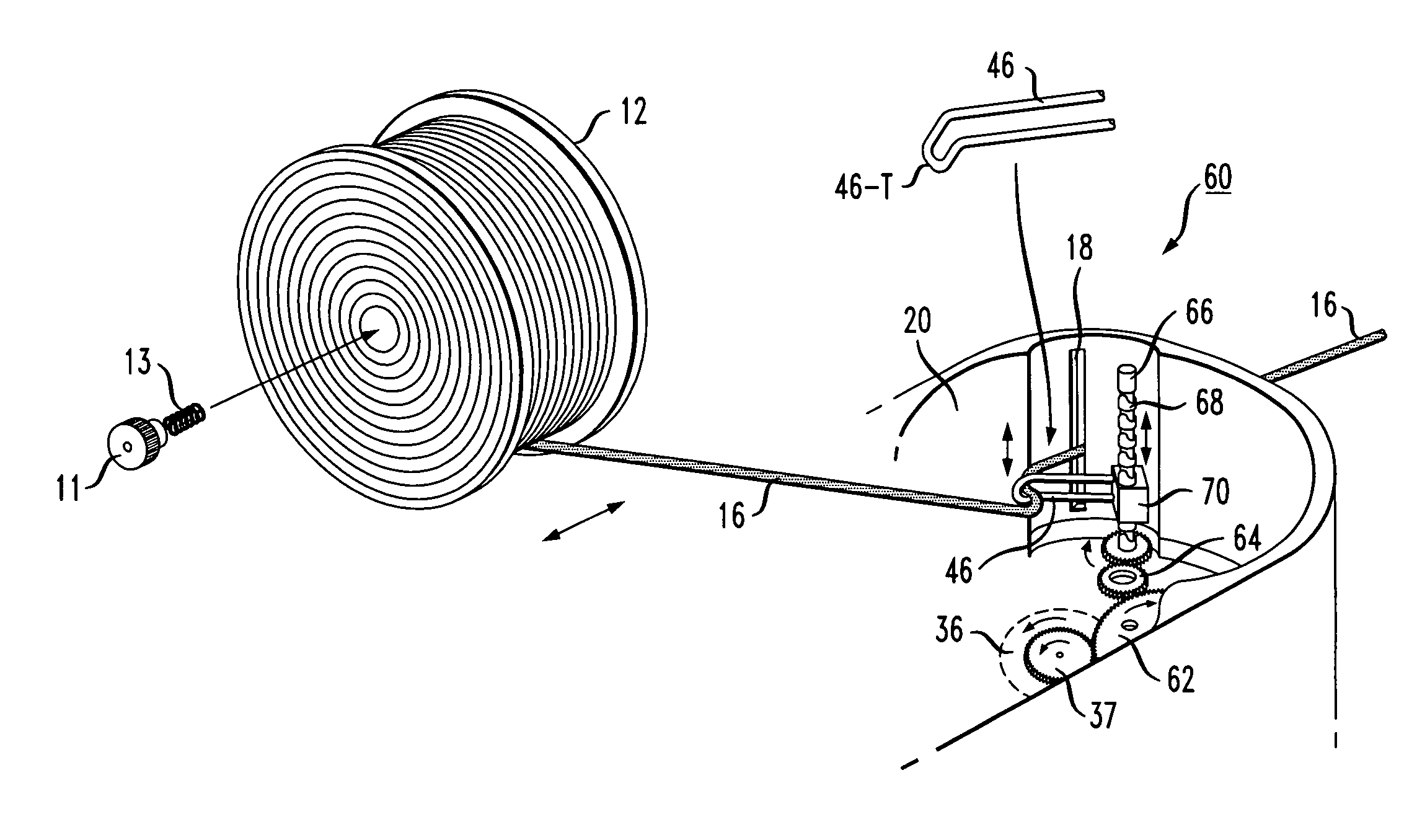 Motorized self-winding reel for divers