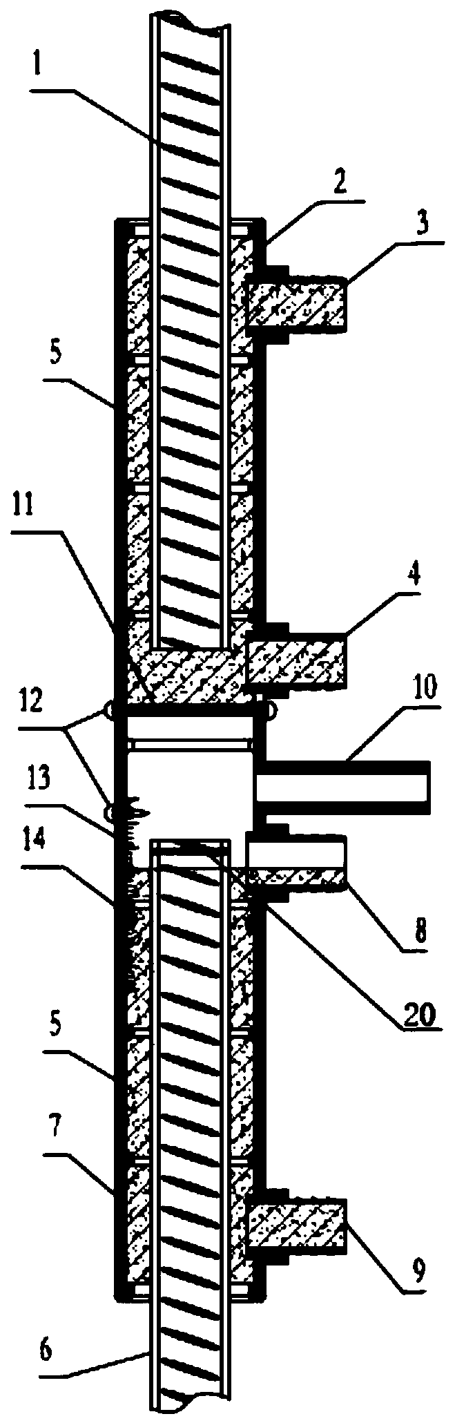Novel steel bar connecting full-grouting sleeve and construction method thereof