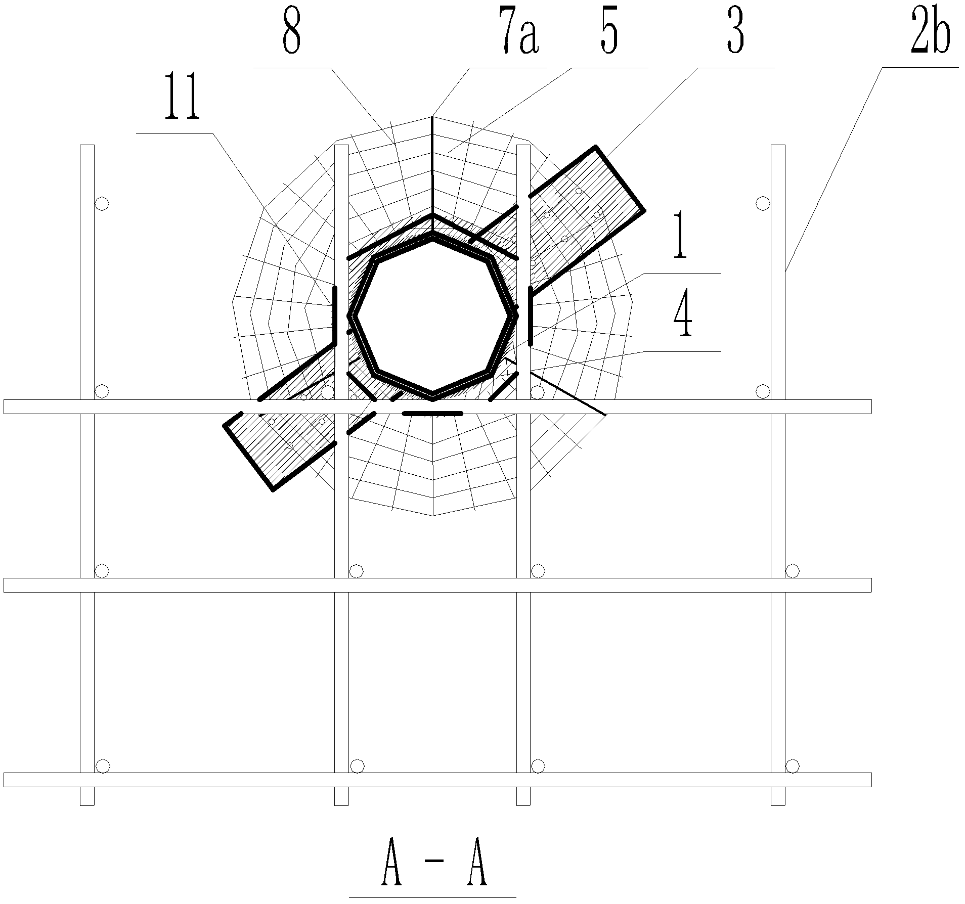 Construction method of piercing connection joint between steel beam/steel pipe concrete column and reinforced concrete beam