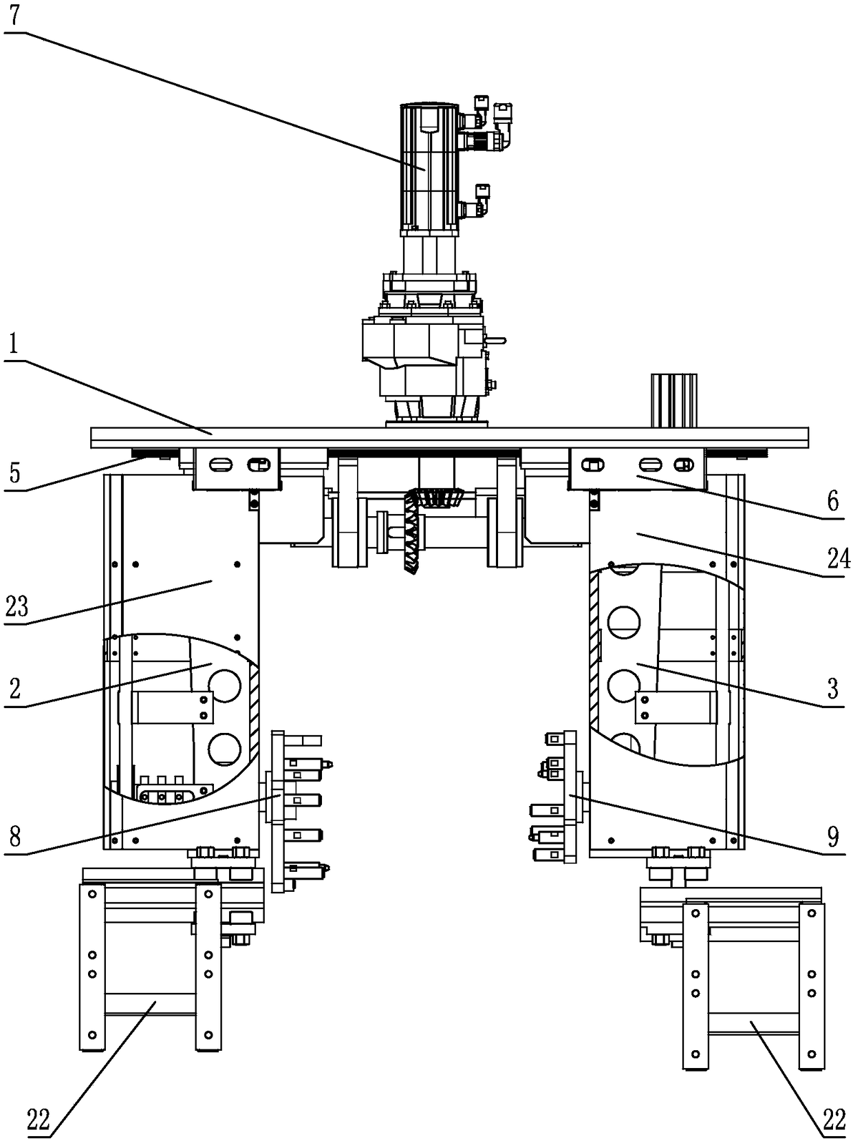 Multi-machine compatible side-mounted clamping and turnover mechanism
