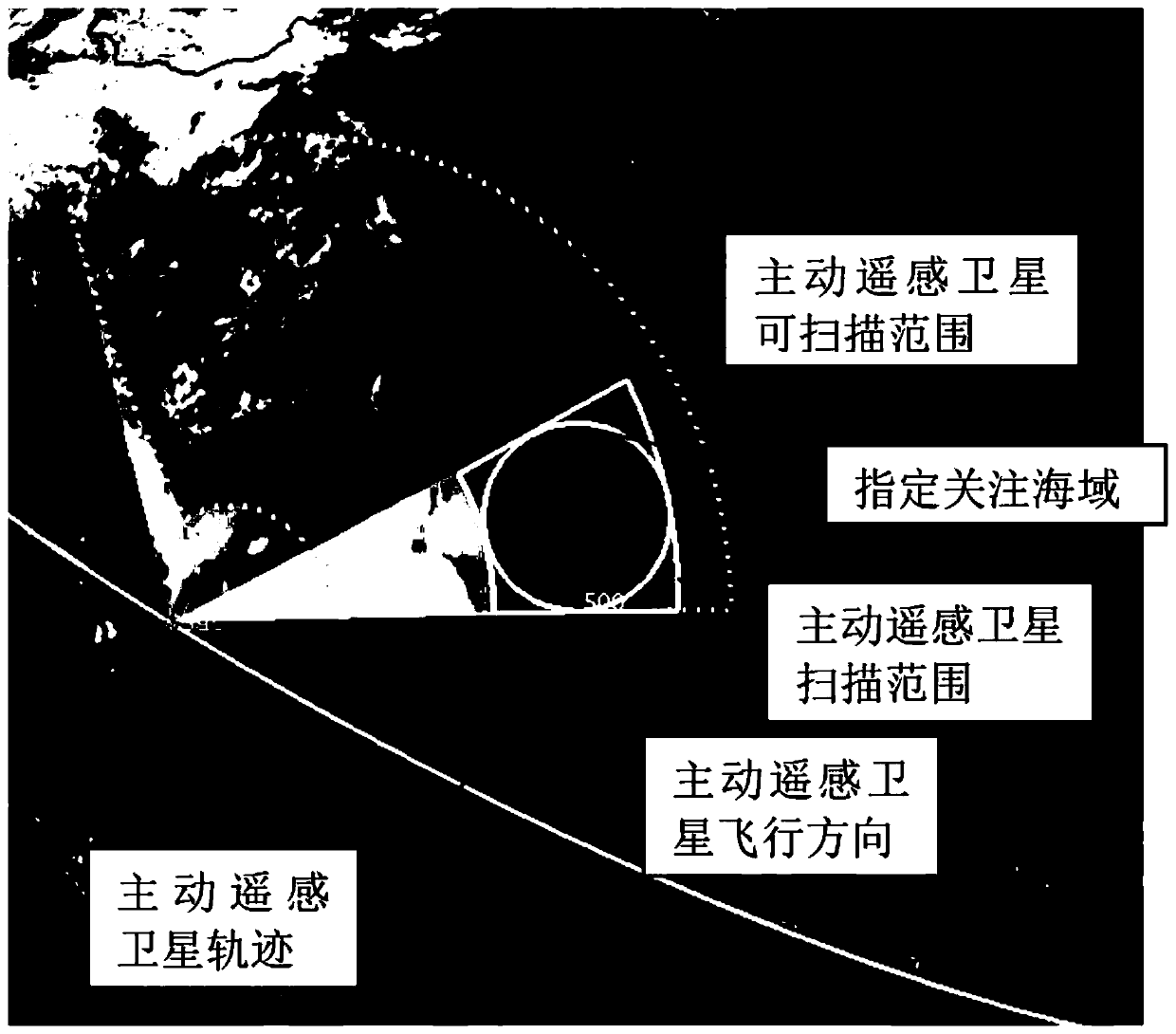 Method for searching and identifying ships by active remote sensing satellites