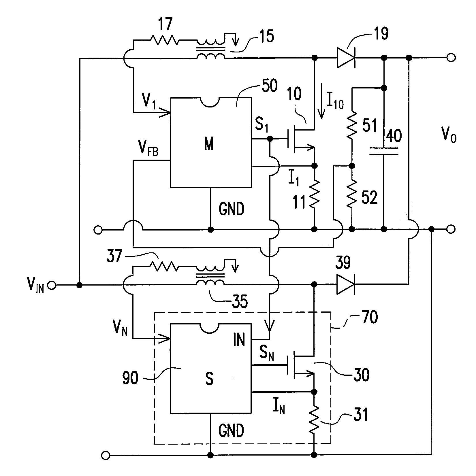 Interleaved slave switching circuit for discontinuous mode pfc converter