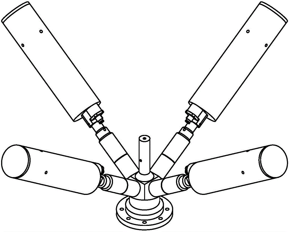 Spatial flying net synchronous launching device