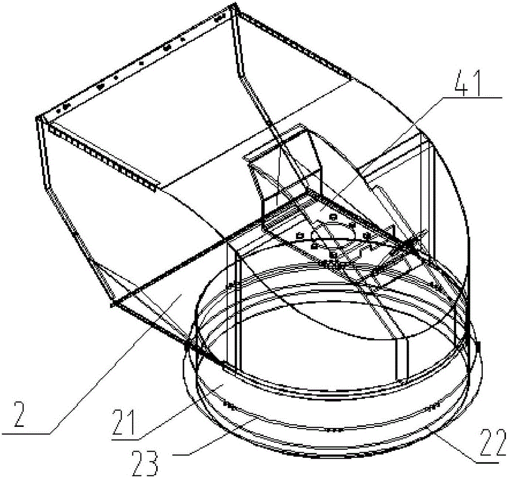 Impurity discharge upper draught fan of sugarcane harvester