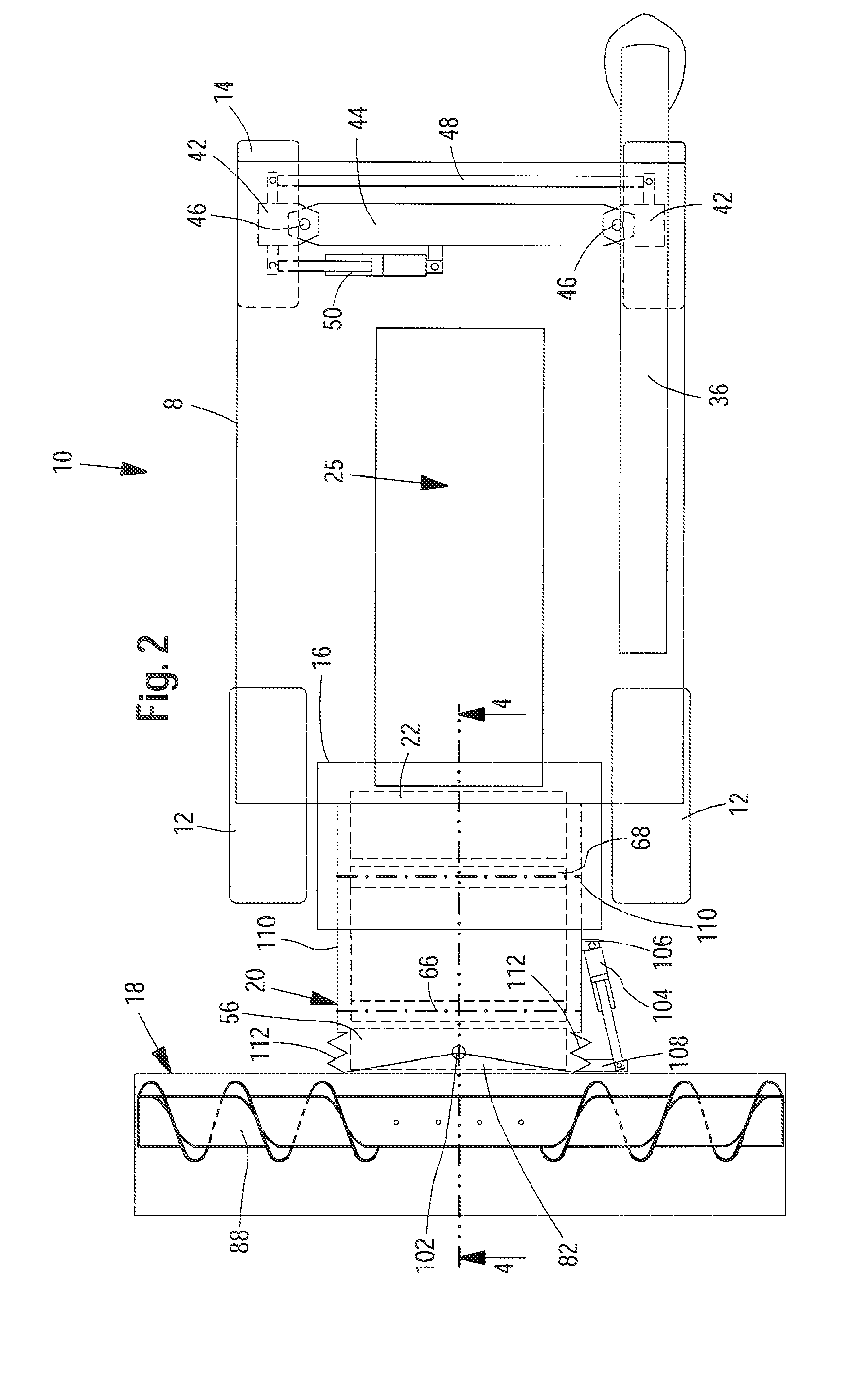 Self-propelled harvesting machine with a front harvesting attachment that can be pivoted about a vertical axis
