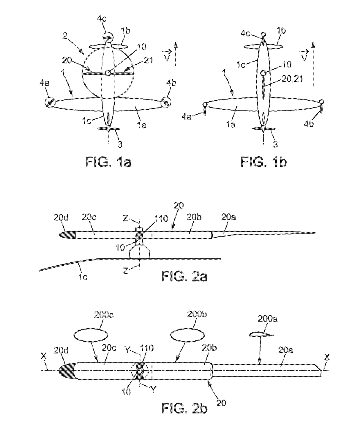 Lift rotor and vertical or short take-off and/or landing hybrid aerodyne comprising same