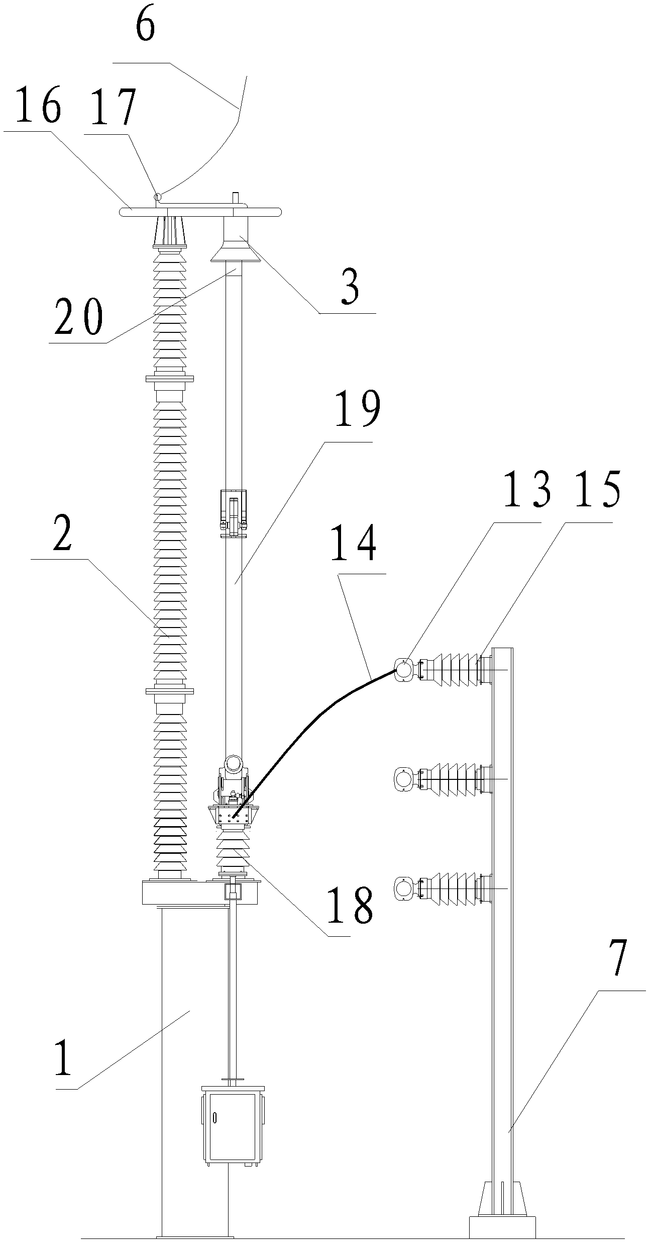 Direct-current ice-melting isolating switch