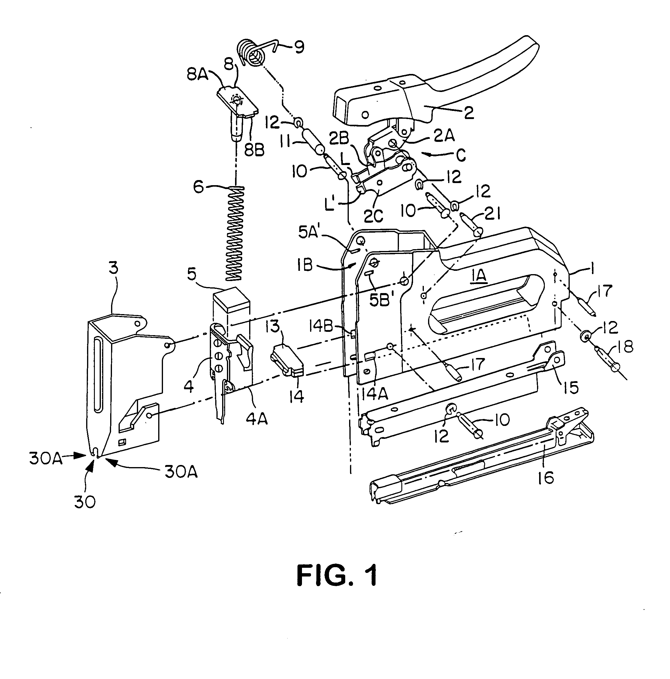 Fastening tool with modified driver travel path