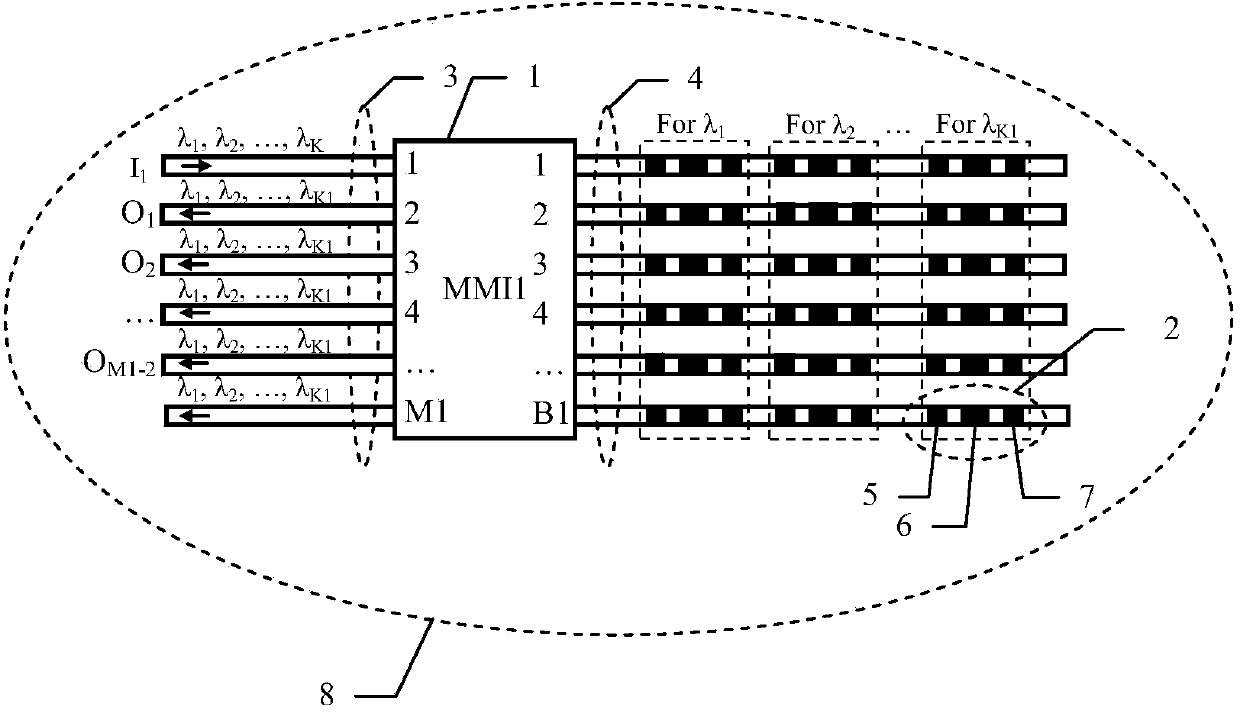 Optical switch array chip based on digital optical phase conjugation principle
