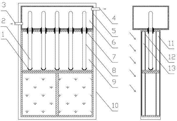 Window frame-type solar heat utilization device with clipped multilayer hollow glass and heat pipe