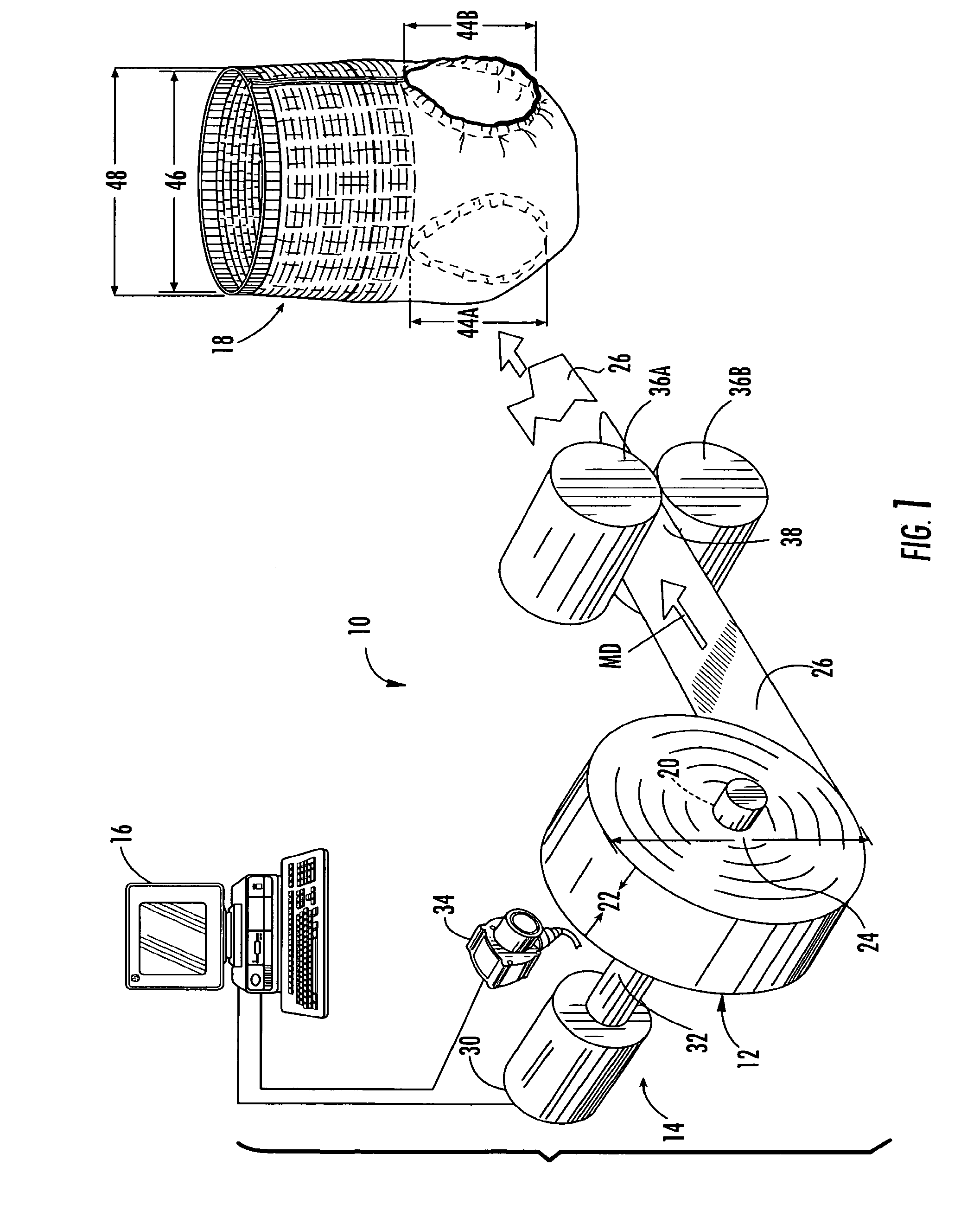 Through-roll profile unwind control system and method