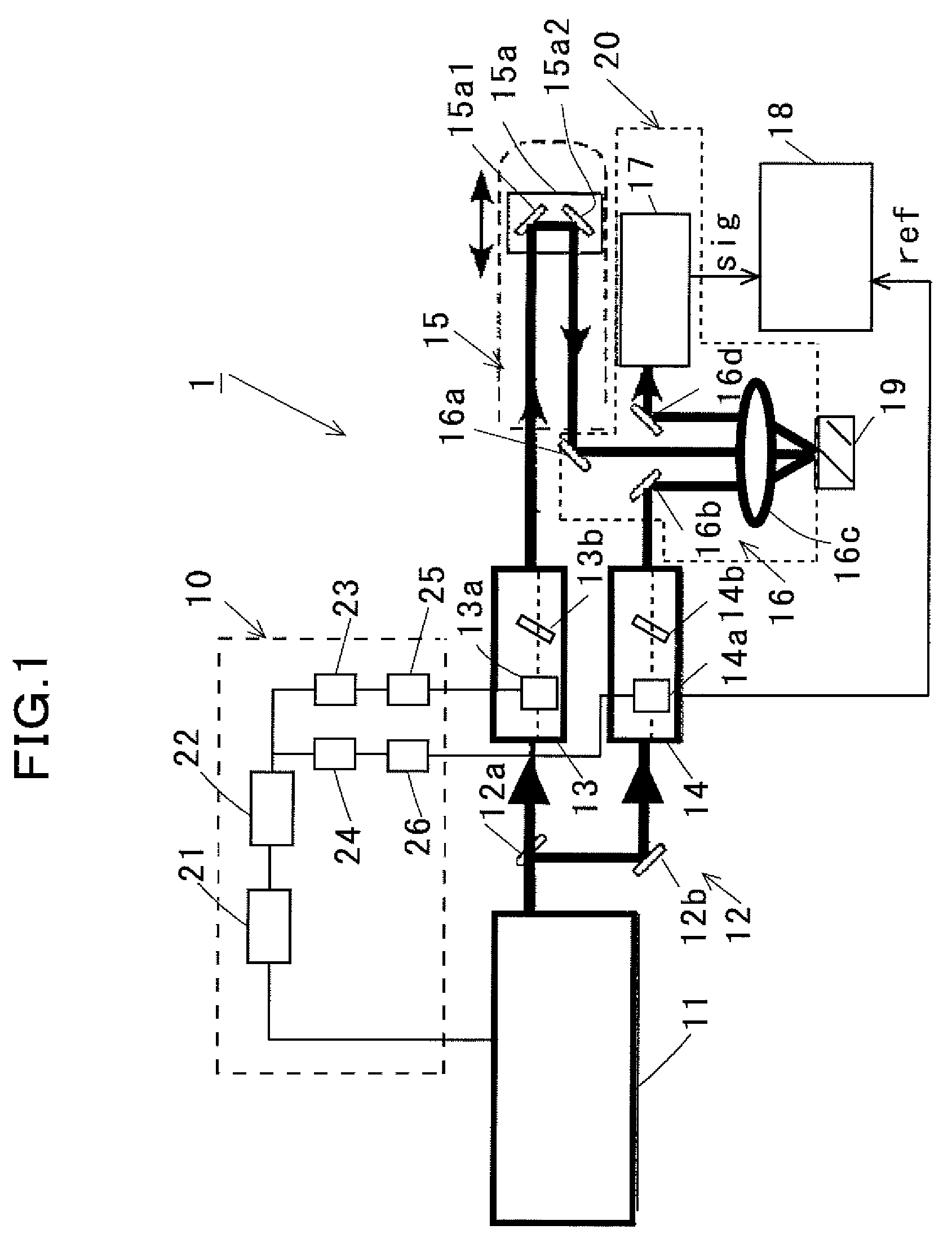 Pump probe measuring device and scanning probe microscope apparatus using the device