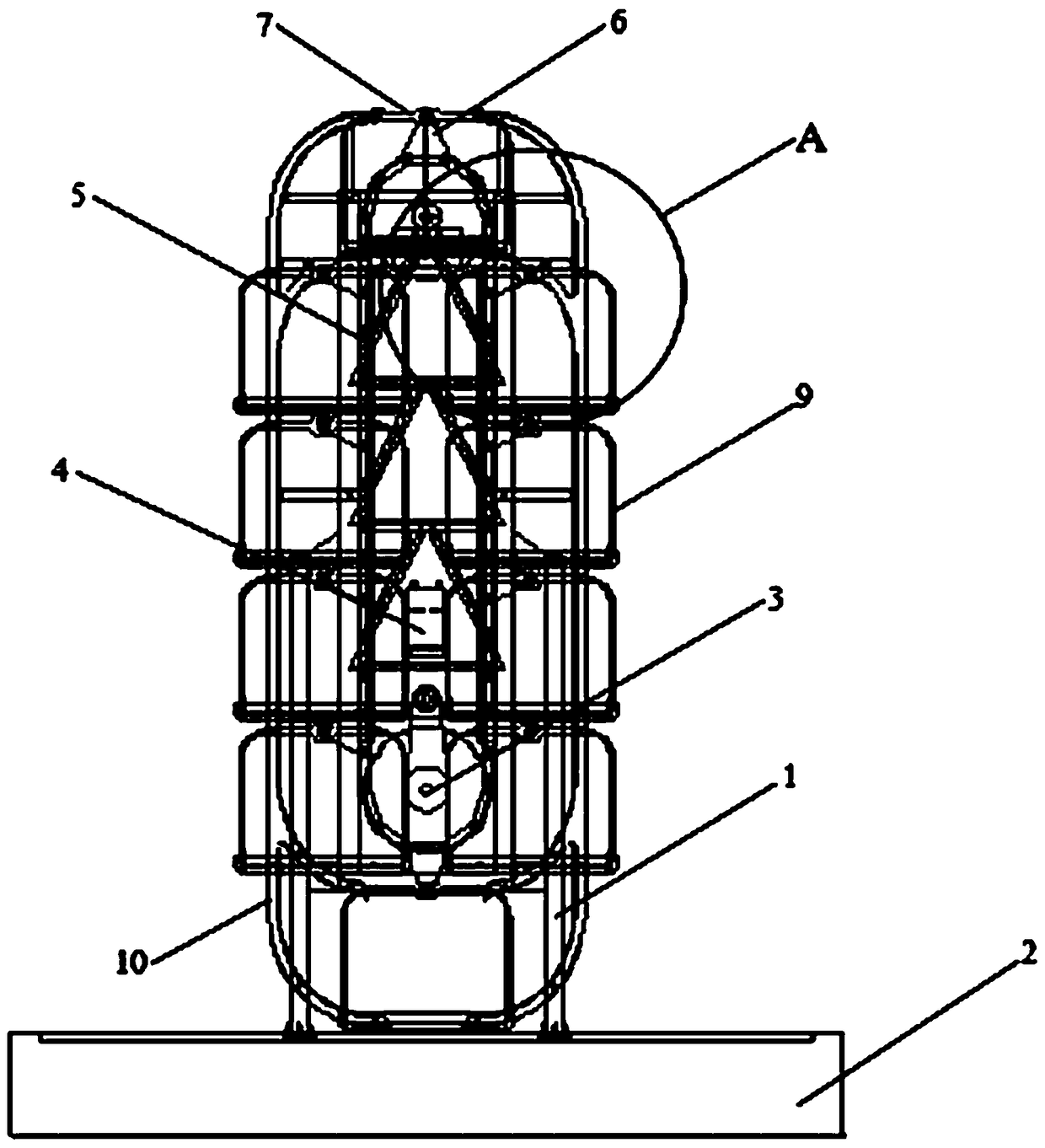 Vertical circulation stereo garage charging device