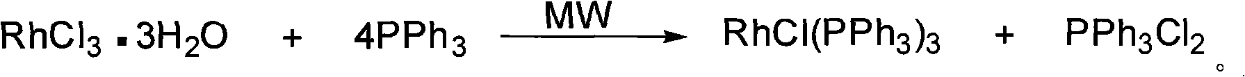 Microwave synthetic method of tri(triphenylphosphine) rhodium chloride