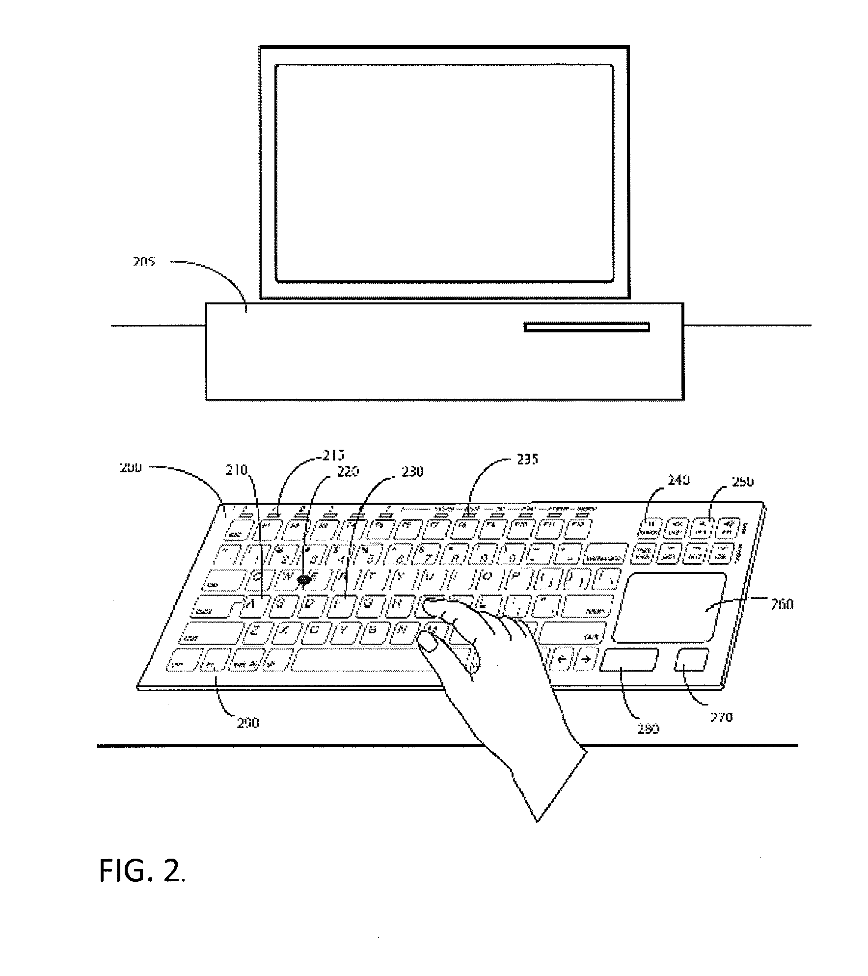 Cleanable touch and tap-sensitive keyboard