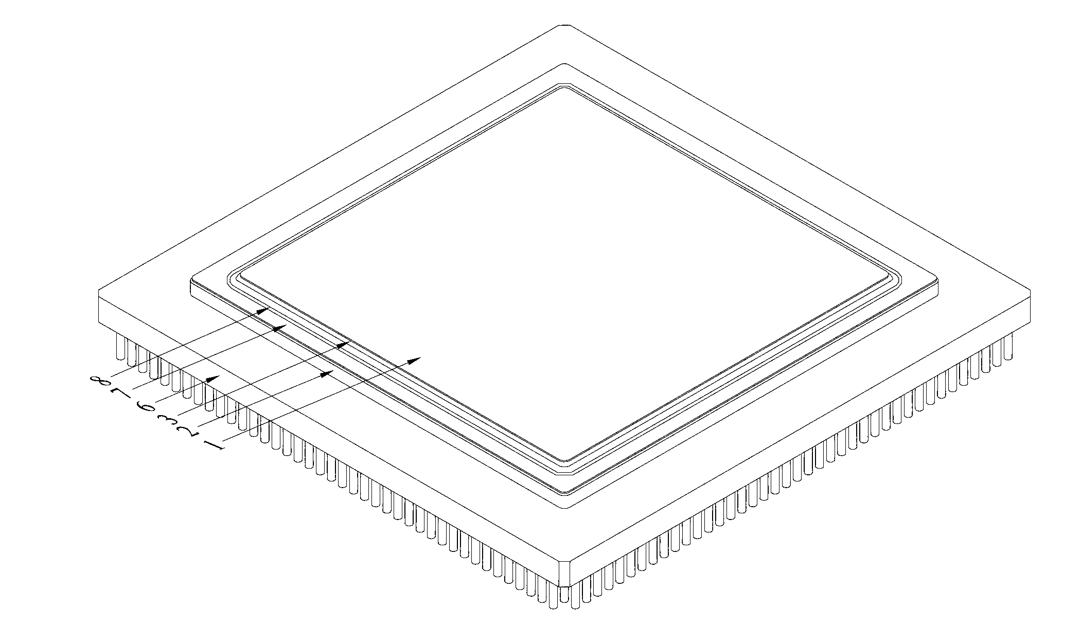 Airtightness packaging radiating structure of integrated circuit