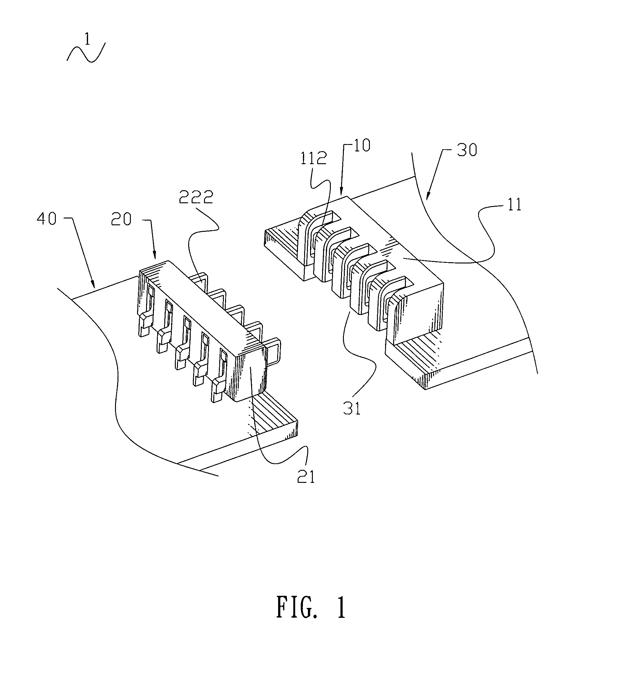 Combination of connector assembly and two printed circuit boards