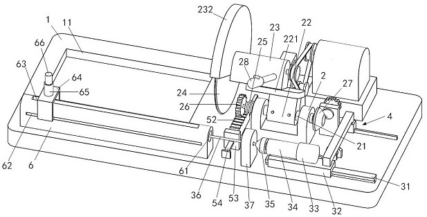 A safety cutting and drilling integrated machine for processing cylindrical hollow wood products