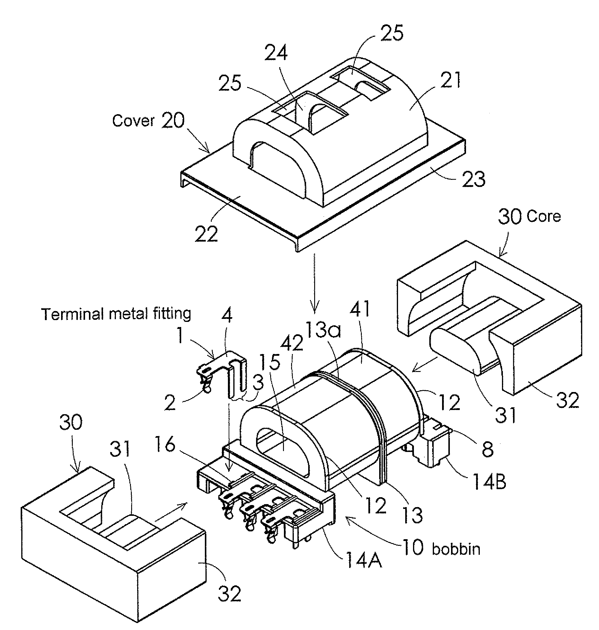 Planar coil component, method for winding end connection thereof and resonance transformer