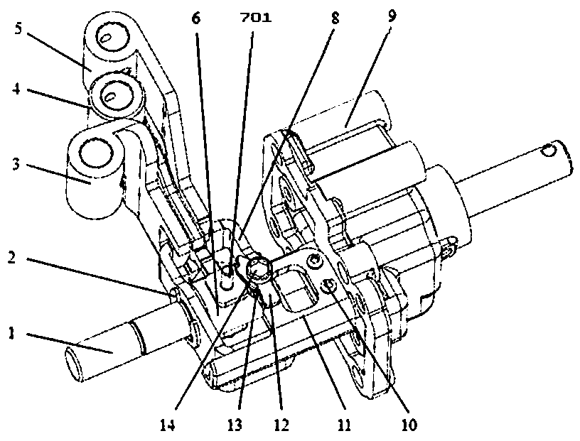 Gear selecting and shifting device of automobile transmission