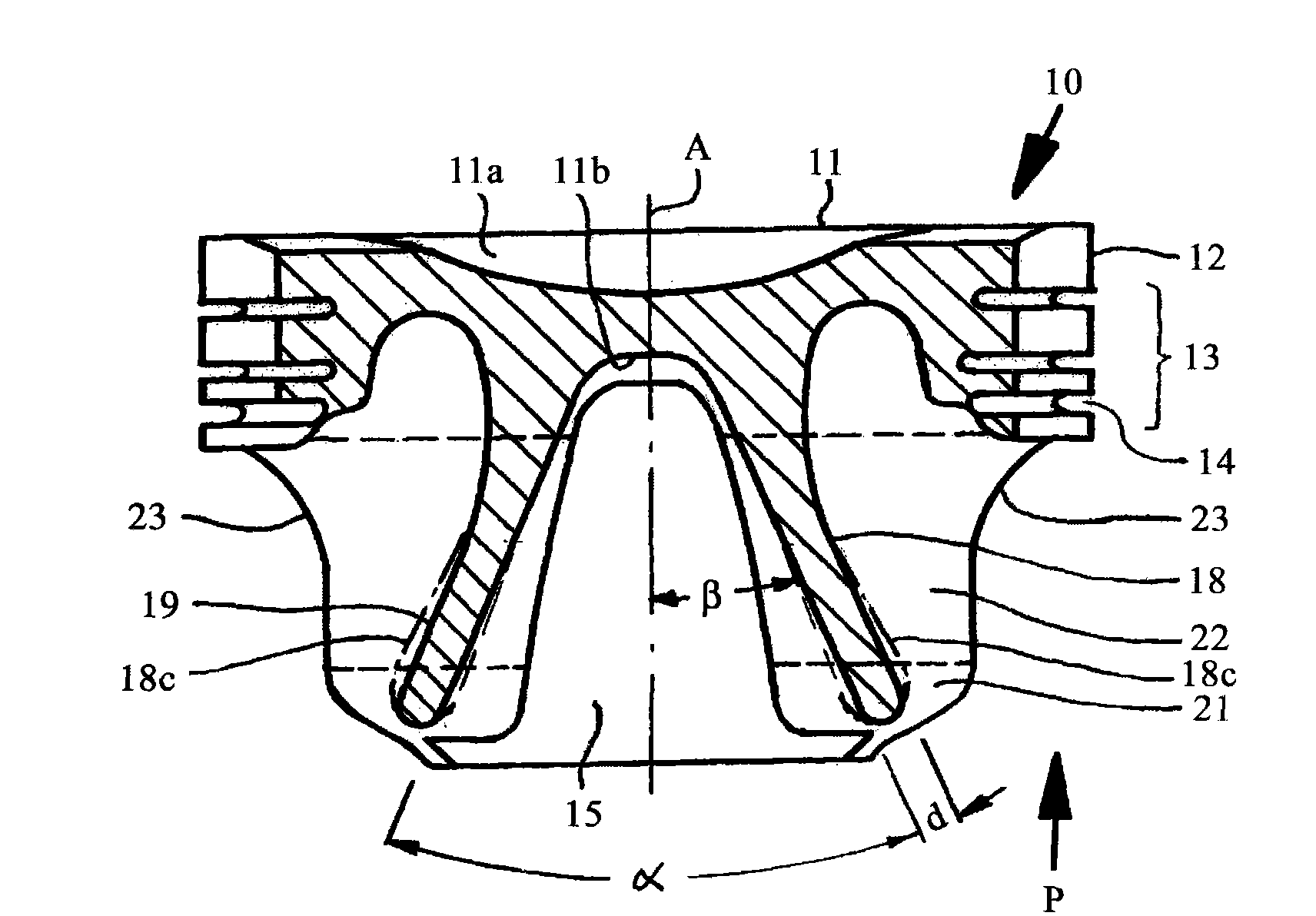 Piston for an internal combustion engine