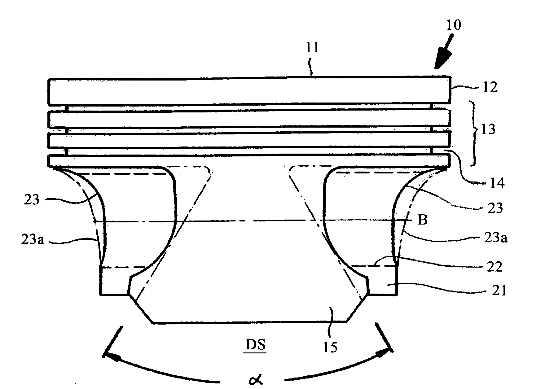 Piston for an internal combustion engine