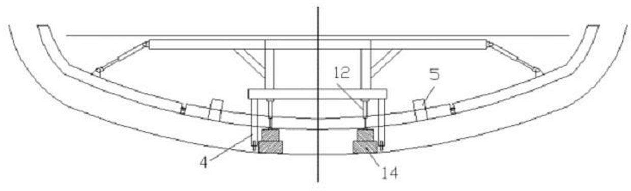 Construction method for integrally pouring inverted arch concrete by matching trestle with top formwork