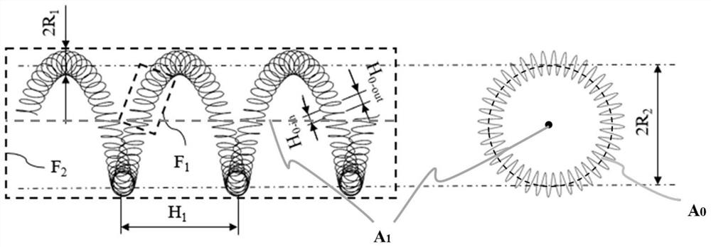 Secondary fractal spiral electrostatic spinning head and tertiary fractal spiral electrostatic spinning head