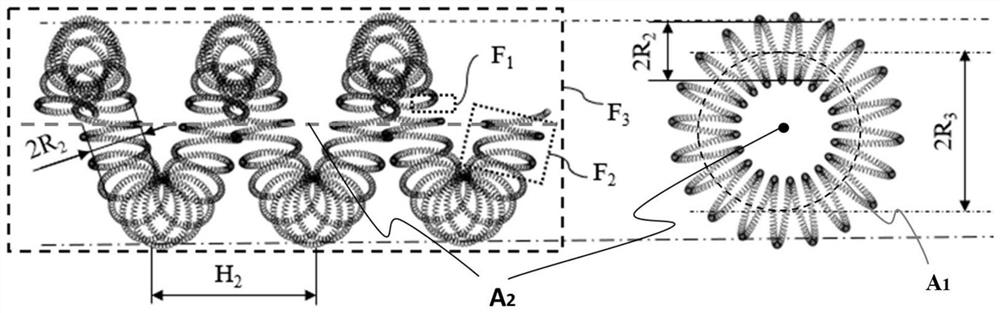 Secondary fractal spiral electrostatic spinning head and tertiary fractal spiral electrostatic spinning head