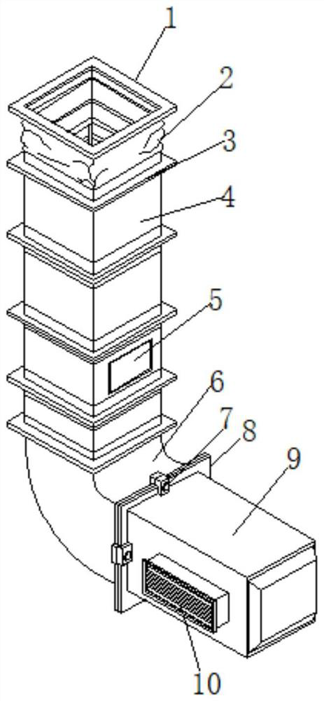 A sound-absorbing structure for an air supply duct of a rail vehicle