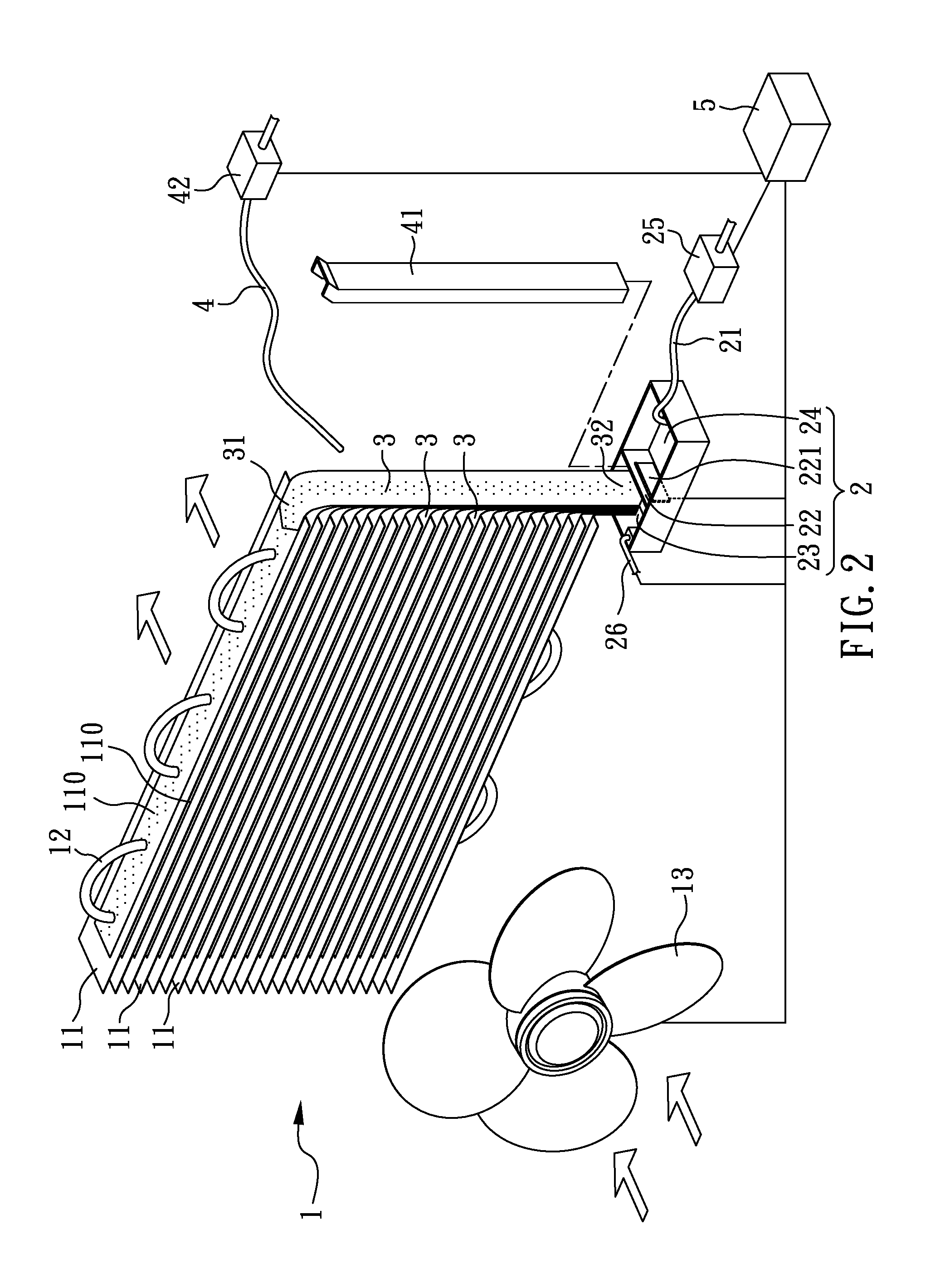 Condenser with capillary cooling device