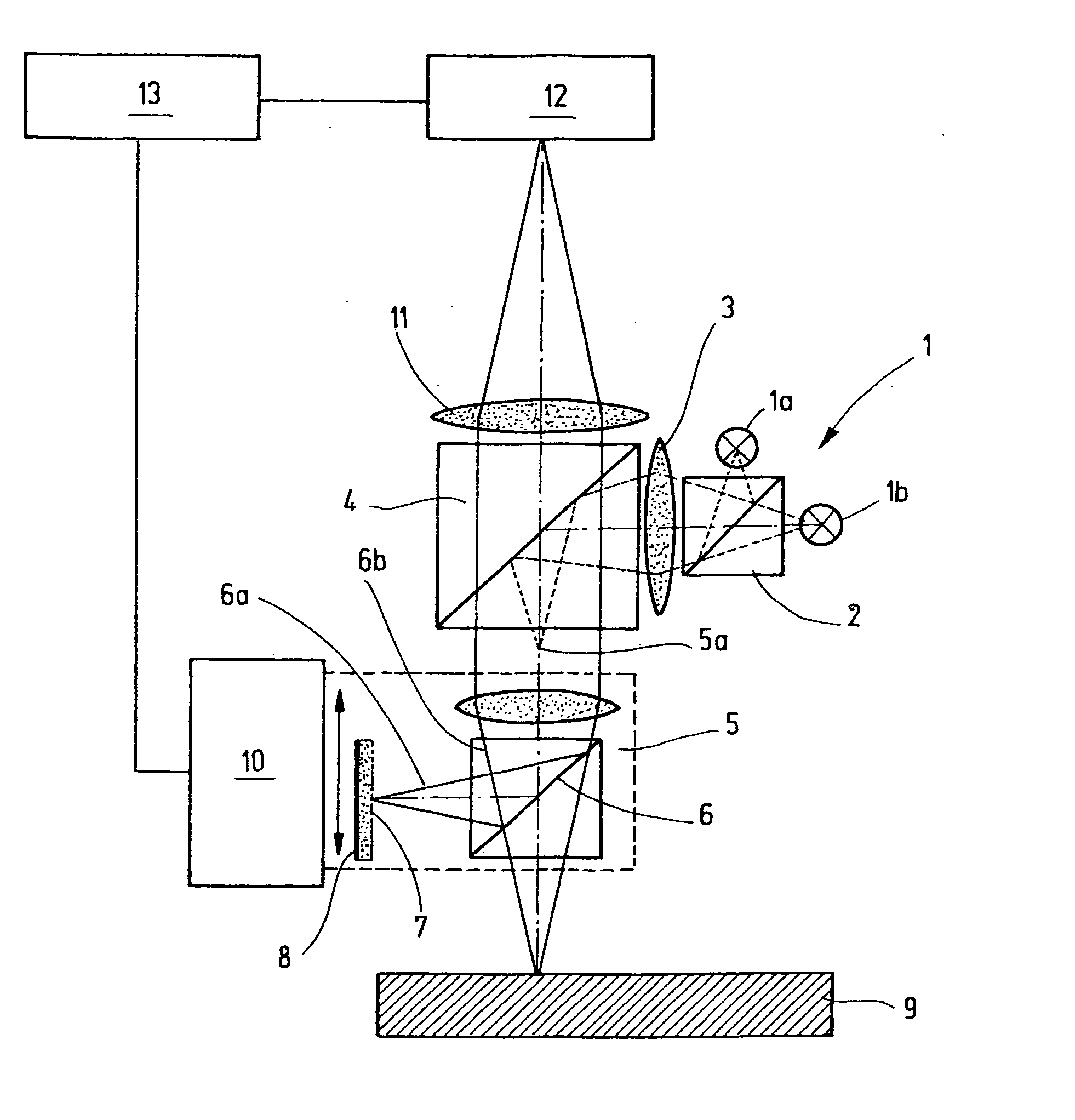 Device and method for a combined interferometry and image-based determination of geometry, especially for use in micro system engineering