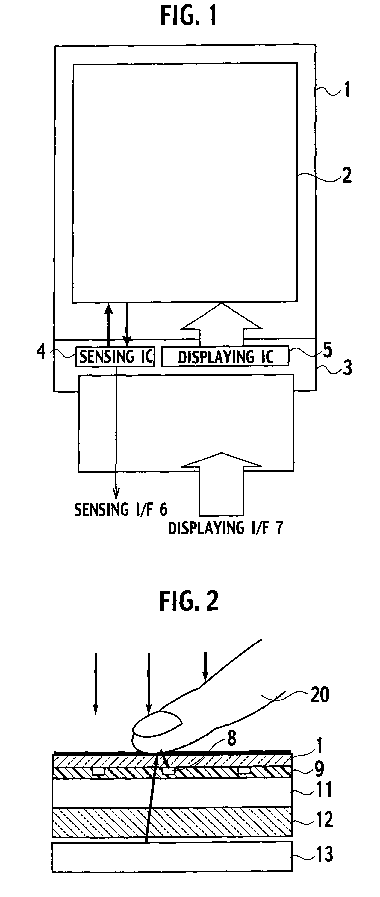 Display device including function to input information from screen by light