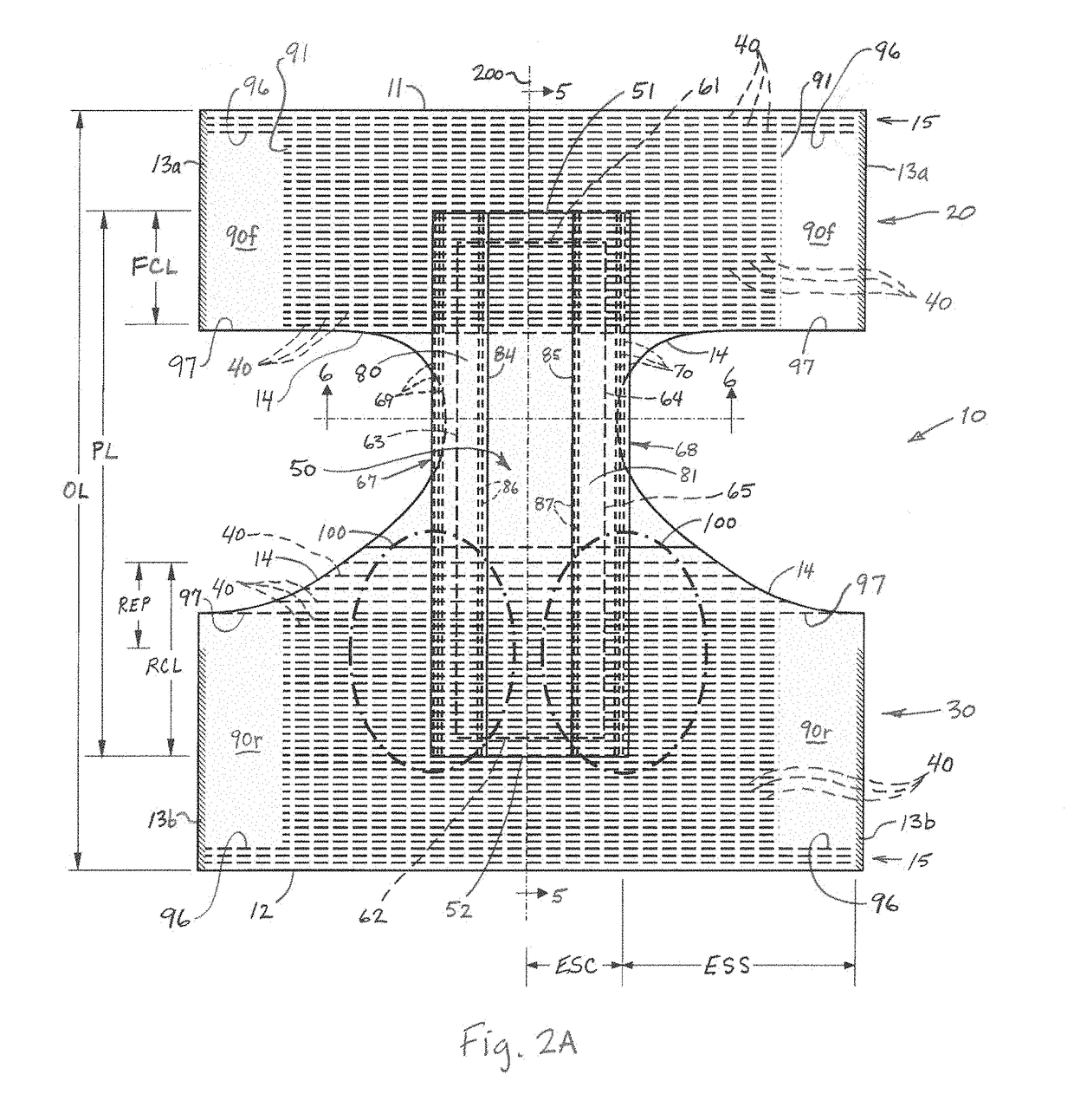 Incontinence pant with low-profile unelasticized zones