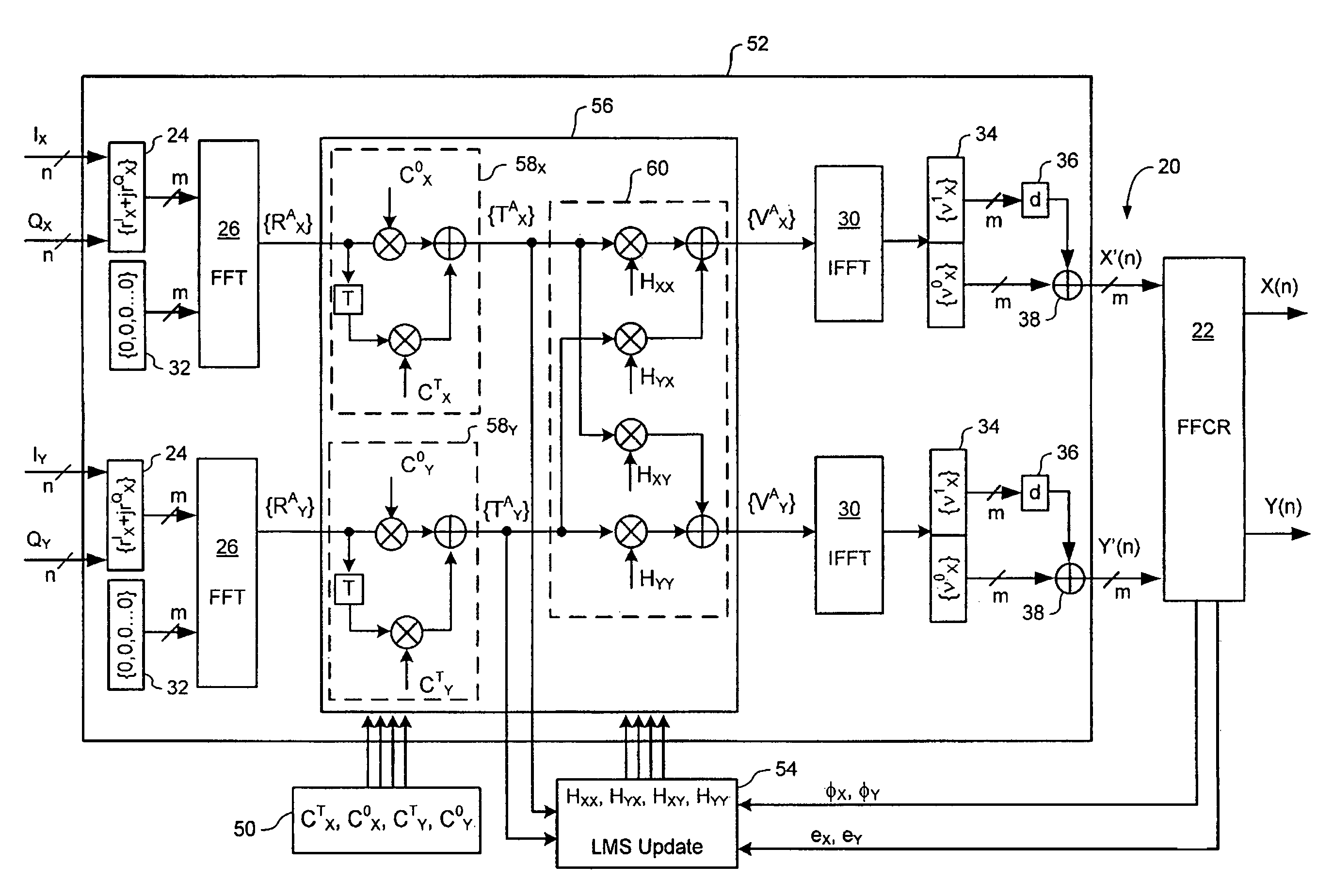 Signal equalizer in a coherent optical receiver