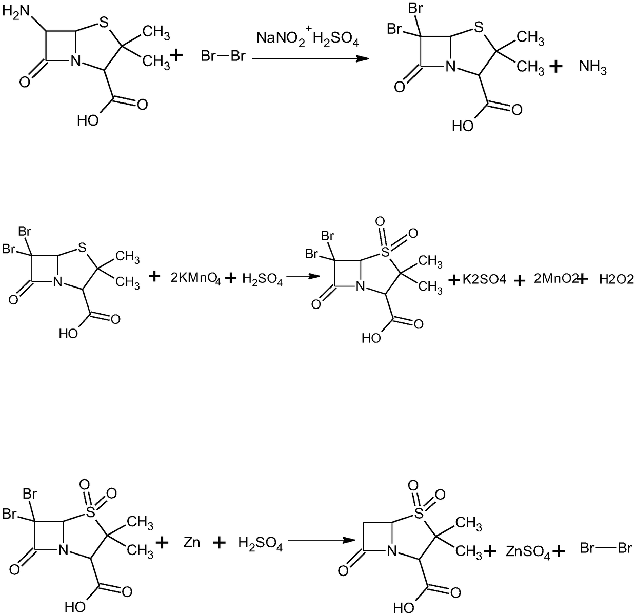 Synthesis method of sulbactam acid