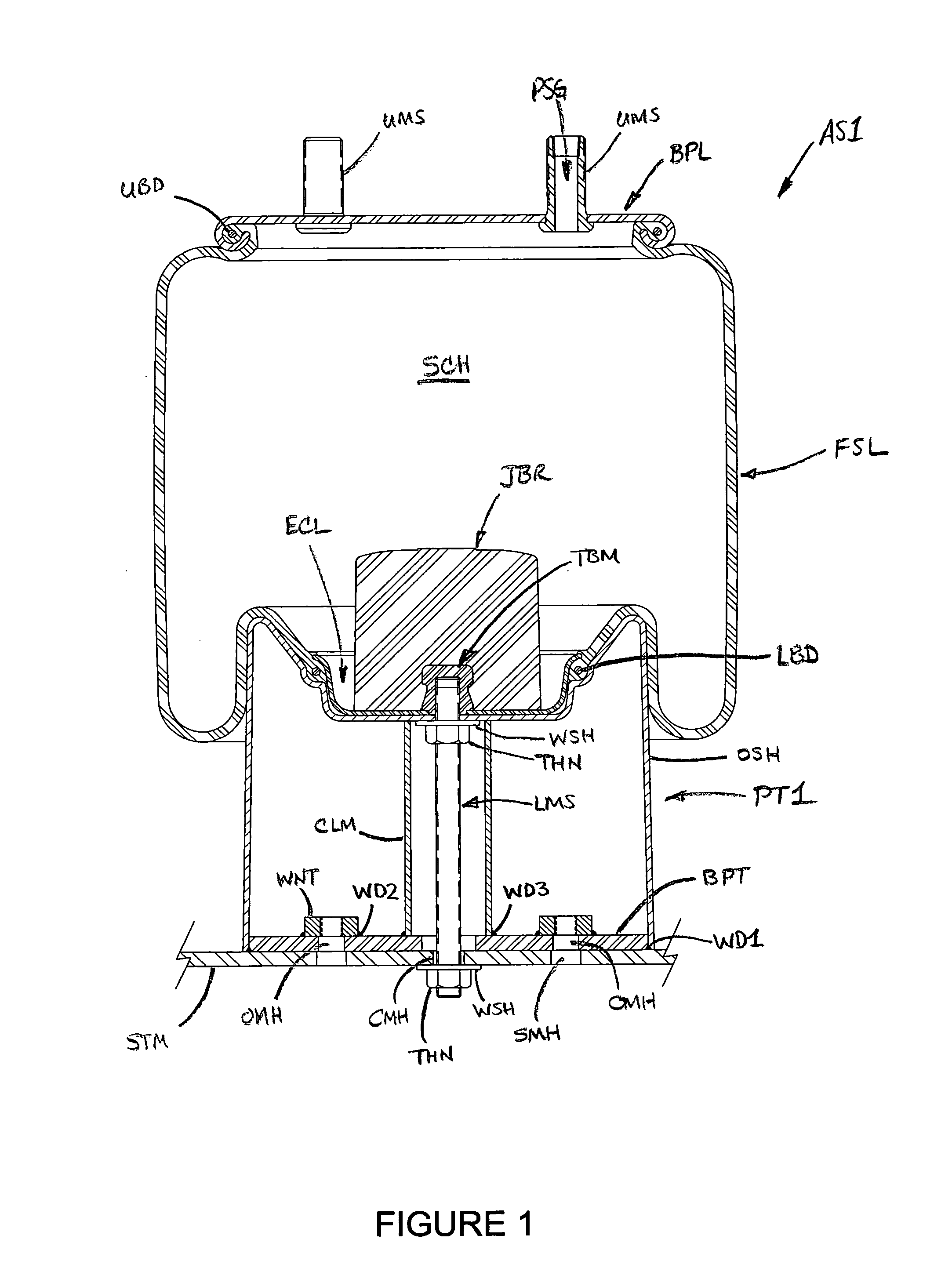 Air spring assembly and method