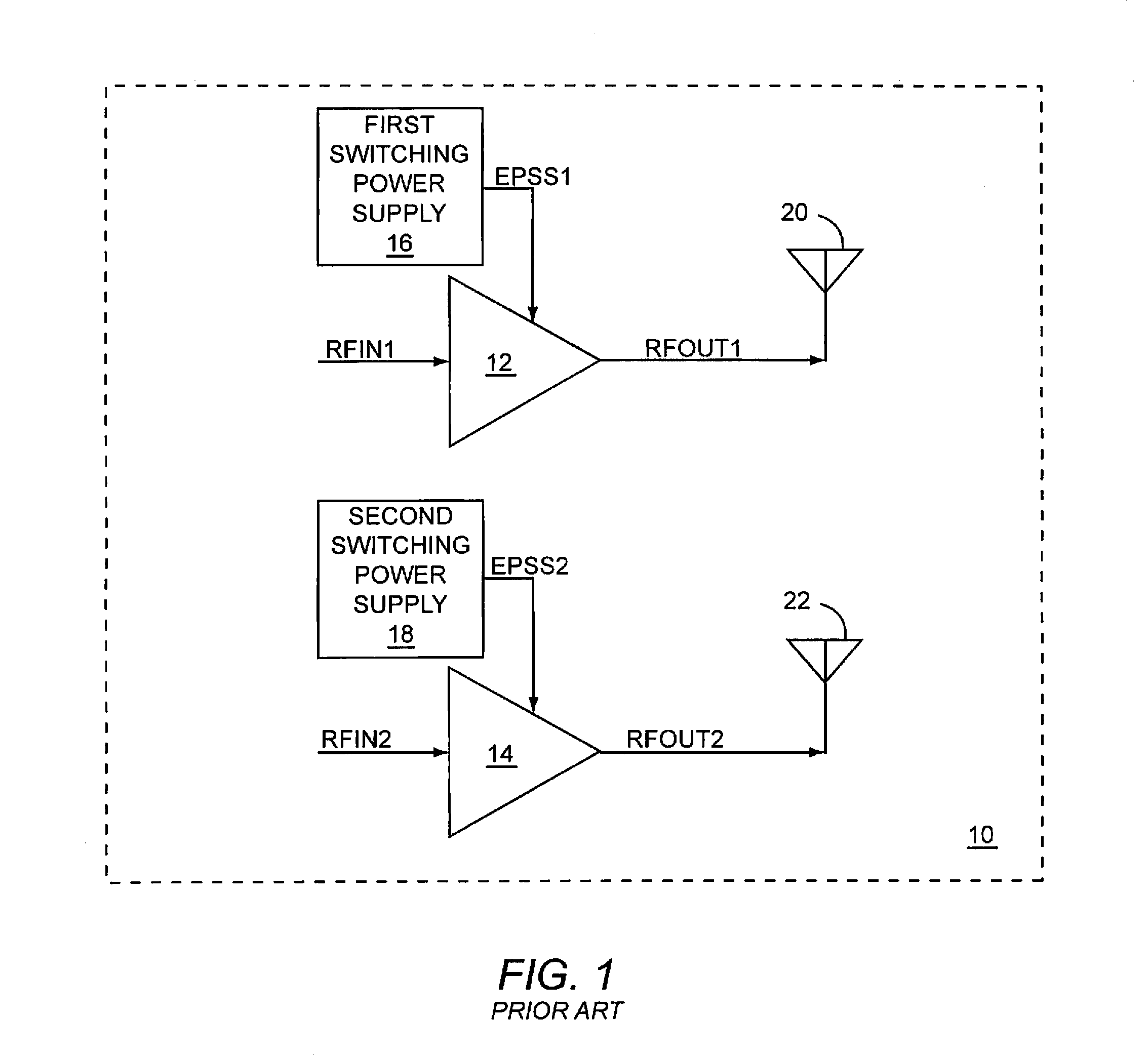Optimized power amplifier and switching power supply topology